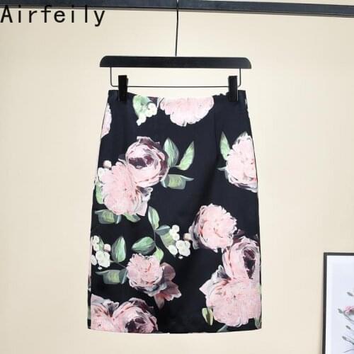 2021Summer Women Mini Skirt Retro High Waist Short Commutes New Korean Version Style Floral Solid Fashion Simplee Zipper Skirt
