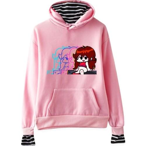 Games Friday Night Funkin Hoodie Fake Two Piece Women Hoodie Long Sleeve Sweatshirt Hip Hop Streetwear 2021 Pullover Clothes