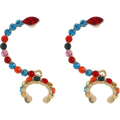 ZHINI Bohemia Gold Color Long Earrings for Women Ethnic Gothic Colorful Crystal Dangle Drop Earring Statement Party Jewelry 2020