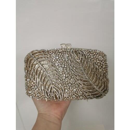 Gold Silver Womens Ladies Formal Dinner High Quality AB Diamond Evening Bags Female Bridal Elegant Prom Banquet Clutch Handbags
