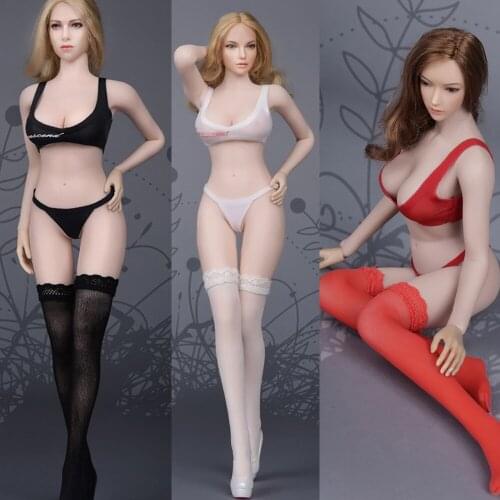 1/6 Scale Female Tight Underwear Set Bra & Lace Stockings Fit 12'' Seamless Body New In Stock