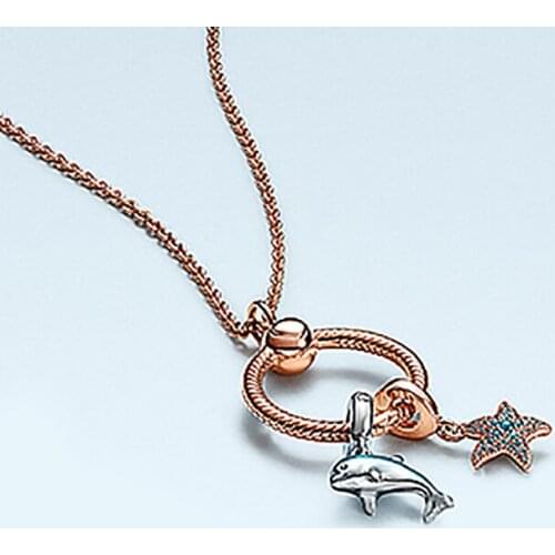 2020New S925 summer blue O wedding necklace star Fish Shell Ocean series High quality gift multi-styly the most popular female