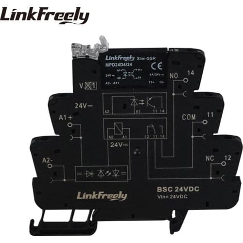 4A/5V-32VDC Output Slim Interface SSR Screw Relay Electric Voltage 24VDC Input DC to DC LED Turn Signal Switching Relay Module