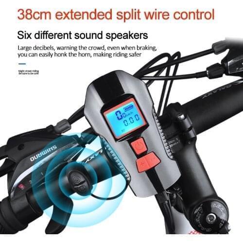 5 Modes ABS Bicycle Front Light With Bell Horn USB LED Headlight Cycling Lamp FlashLight MTB Waterproof Bike Accessories
