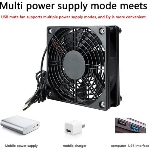 5V USB Computer Case Chassis Cooling Fan Wireless Router Set-top Box Silent Mute Radiator Cooler 120x120x25mm/4.72x4.72x0.98in U