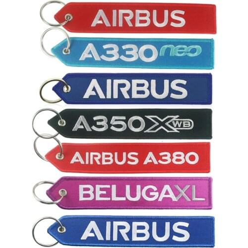 Airbus Logo A330 neo A350 A380 BELUGAXL Embroider Keychain Travel Long Luggage Bag Tag Gift for Flight Crew Pilot Aviation
