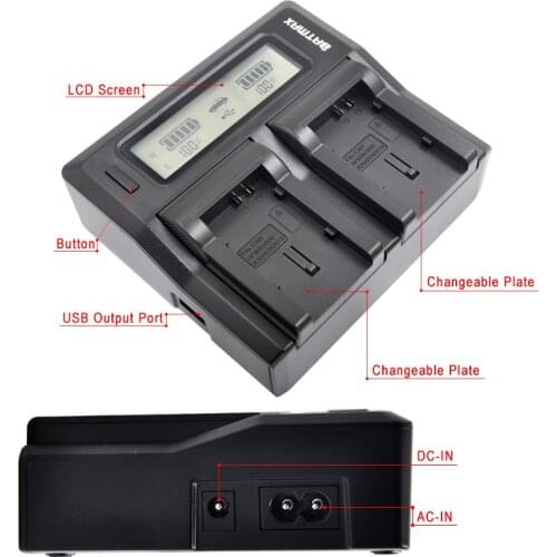 BP-808 BP808 BP-809 BP809 BP819 BP827 Battery Camera LCD Display Dual Charger Kit for Canon FS300 FS100 XA10 VIXIA HG20 HG21