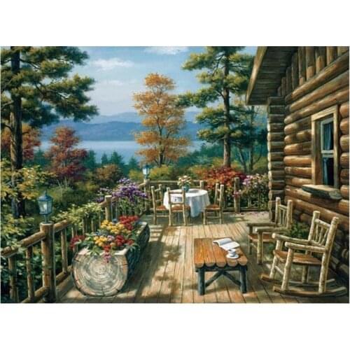 Landscape nature 5d diy diamond painting Beautiful House cross stitch full beads diamond embroidery sale mosaic pattern AA168
