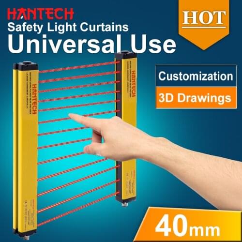 Safety Light Curtains 40mm Infrared Sensor Universal Use Industrial Automation Photoelectric 24V Customization