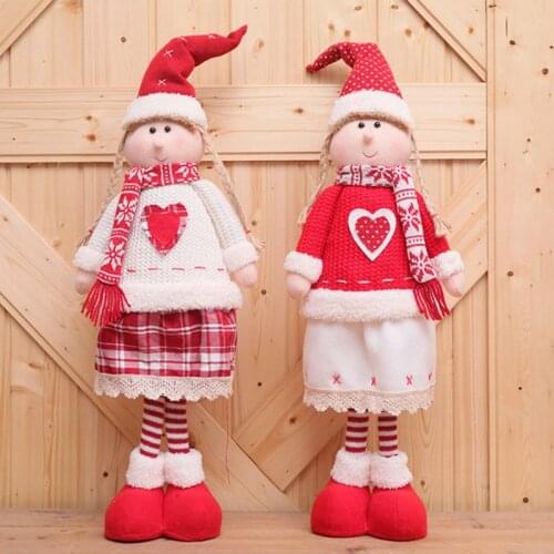 Large Size Christmas Dolls Retractable Santa Claus Snowman Moose Toys Christmas Figures Christmas Gift for Children Wholesales