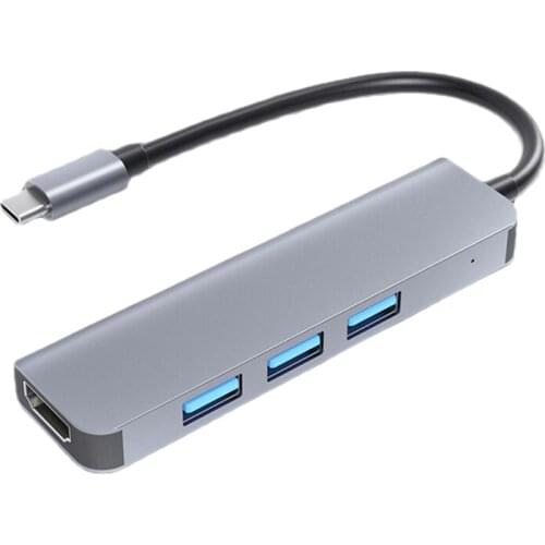 BYL-2008N Type-C Docking Station, 4K Video Hd USB3.0X3+HDMI-Compatible Computer Splitter for PC and Laptop