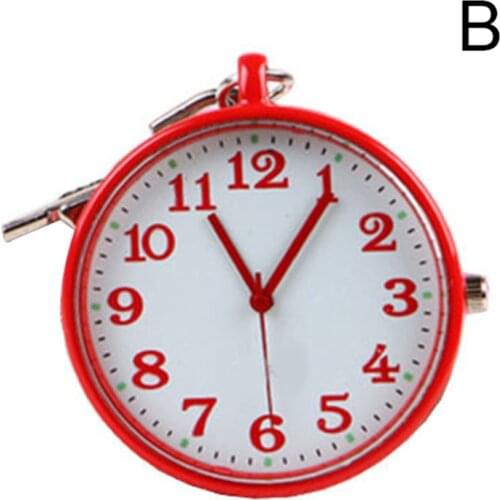 Newly Fashion Pocket Watch Small Round Dial Quartz Analog Keychain Pocket Watch Clock