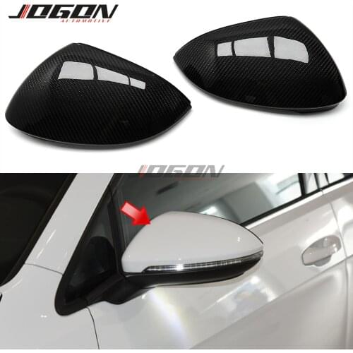 Real Carbon Fiber Mirror Cover Trim Car Side Wing Rearview Mirror Shell Cap Add-on Style For VW Golf 8 MK8 GTE GTD GTI 2020