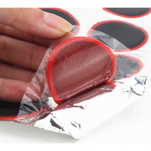 48 pieces 25MM Bike tools Tyre Inner Tube Puncture Repair Rubber Patches 48pcs 25mm No Glue Cycle Repair Tools Cycling Bike Tire