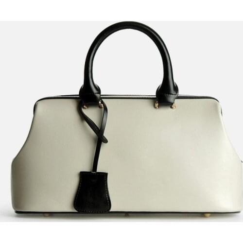 Classic Vintage Fashion Doctor Bag Split Cow Leather Bag Famous Brand Designer Women Handbags High Quality Ladies Totes Bag