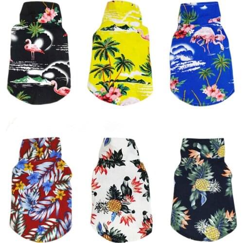 Summer Dog Shirt Holiday Pet Clothing Outdoor Travel Dog Clothes Cat Puppy Yorkie Poodle Bichon Pomeranian Schnauzer Pet Outfits