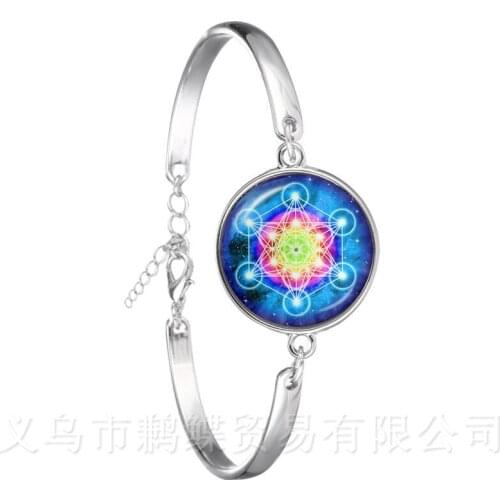 Bestselling Wiccan Locket Chain Bracelet Trendy Pentacle Wicca Glass Cabochon Locket Pendant Occult Charms Jewelry For Women