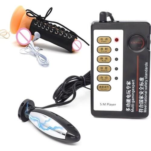 Male Electro Shock Kit,Sex Penis Rings Sheather,Anal Butt Plug Electric Stimulation Maasage Cock Extender Ring,Adult Sex Toys