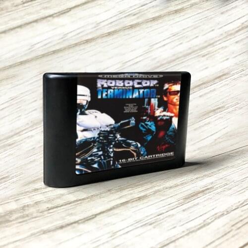 RoboCop Versus The Terminator - EUR Label Flashkit MD Electroless Gold PCB Card for Sega Genesis Megadrive Video Game Console