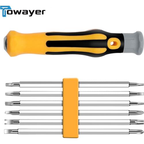6hl1 Screwdriver Set Safety Tamper-proof Magnetic Screwdriver Hex Bit Torx Screwdriver Bit Flat Head Hand Tool