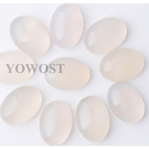 Natural White Agates Gem Stone Oval Cabochon CAB No Hole Jewelry 13x18x6MM 20pcs/lot QU3180