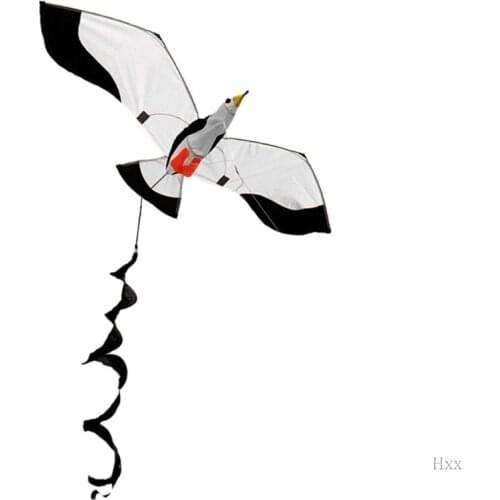 New Classical 3D Seagull Kite Single Line Flying Kites with Tail and Handle for Adult and Kid Outdoor Sport