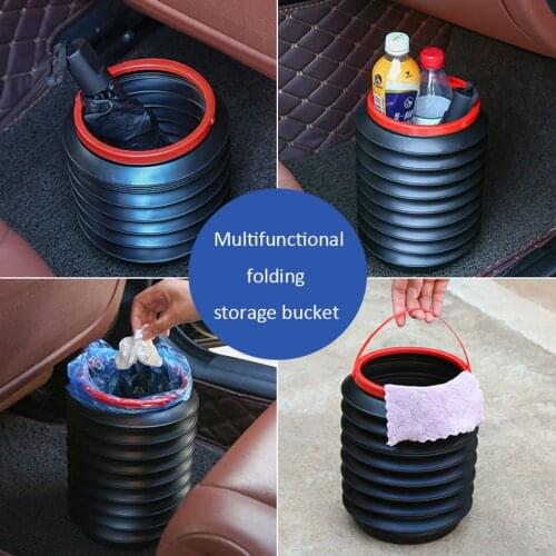 New Multi-function Folding Plastic Bucket For Car Retractable Trash Bin Portable Trash Can For Fishing Camping Storage Bucket