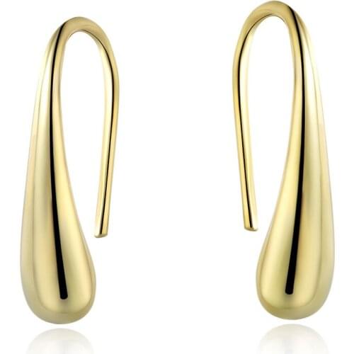New 925 Sterling Silver Earrings Water Drop 18K Gold Earrings Woman Glamour Jewelry Engagement Gift