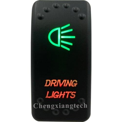 12v 24v, On Off, Up Green & Down Red Led Backlit -Driving Lights- Laser Rocker Switch for Car Boat Truck Bus Push Switch