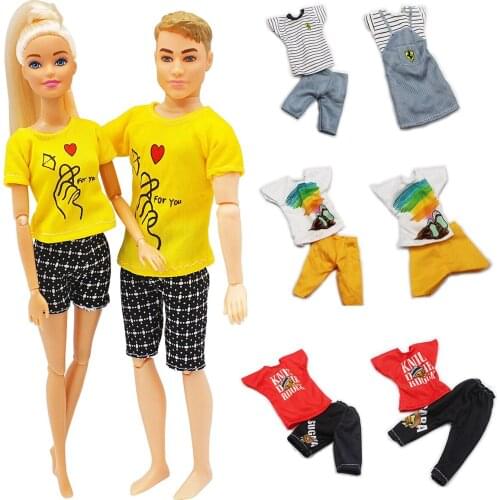 30cm Dolls Clothes Fashion Couple Outfit for 12 inches Ken Doll Daily Clothing DIY Doll Accessories Toys for Girls Gifts