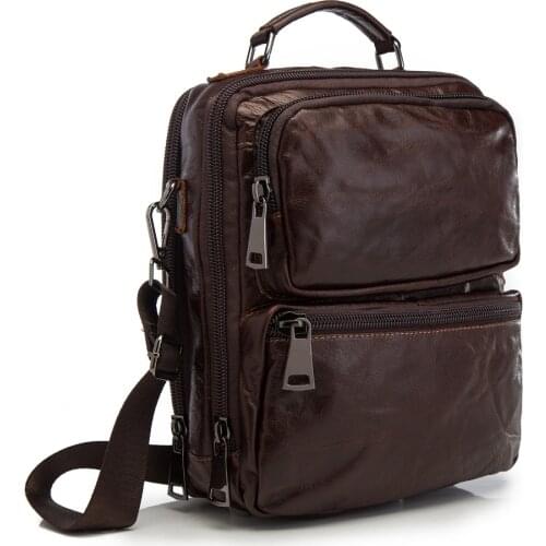 Original Leather Male Fashion Casual Design Satchel Crossbody Messenger Shoulder Travel Bag Tote 10" Tablet Pouch For Men 3020