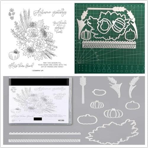 AUTUMN Christmas Metal Cutting Dies and Stamp for DIY Scrapbook Album Paper Card Decor Craft Handmade Knife Die New Arrival 2021