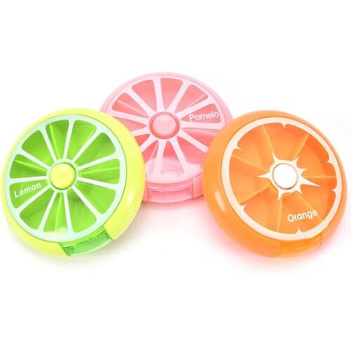 Outdoor Travel Round 7-Day Rotating Pill Cases Portable Medicine Box Tablet Dispenser Storage Container