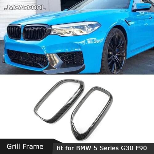 Dry Carbon Fiber Front Grill Frame Middle Grille Trim Cover Exterior Decoration For BMW 5 Series G30 F90 M5 2018 2019
