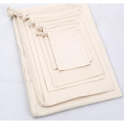 100pcs cotton jewelry gift pouch small drawstring bag 7*9cm for jewelry packaging include free shipping