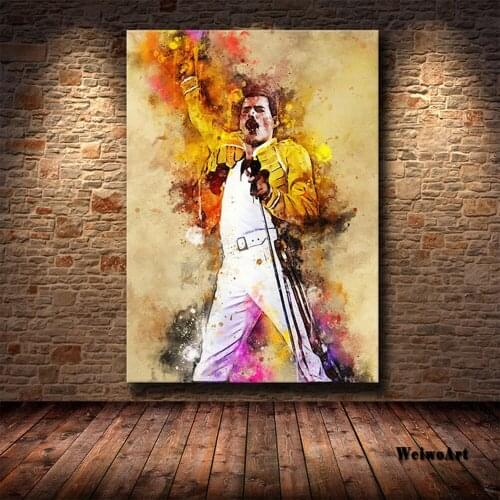 Pop Graffiti Art Singer Star Posters and Prints Rock and Roll Band Canvas Painting Portrait Picture for Living Room Decoration