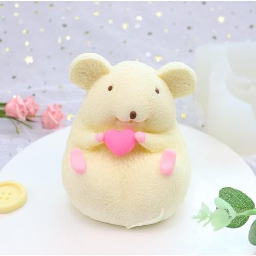 3D Cute Simulation Mouse Chocolate Silicone Mold For Mousse Cake pudding Baking Decoration Candle Soap Making Animal Craft Resin
