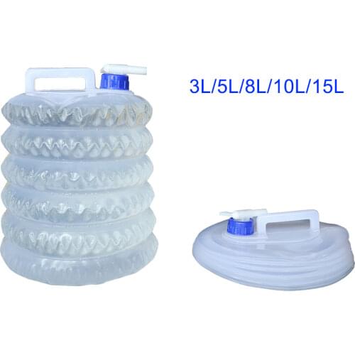 Reusable Telescopic Bucket 15L Storage Water Bottle Outdoor Collapsible Camping Hiking Water Storage Picnic BBQ Hydration Pack