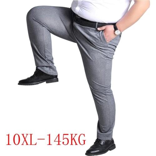 Spring Summer men pants 5XL 6XL 7XL 8XL 9XL 10XL waist 138cm Plus size elastic weight 145kg large size pants men