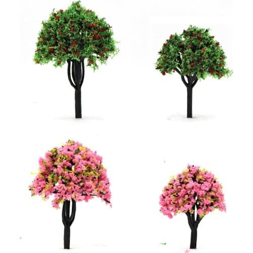 Cherry Tree Apple Tree Green Plant Model Tree Toy Construction Train Scene Making 20pcs Simulation Diorama Sand Table