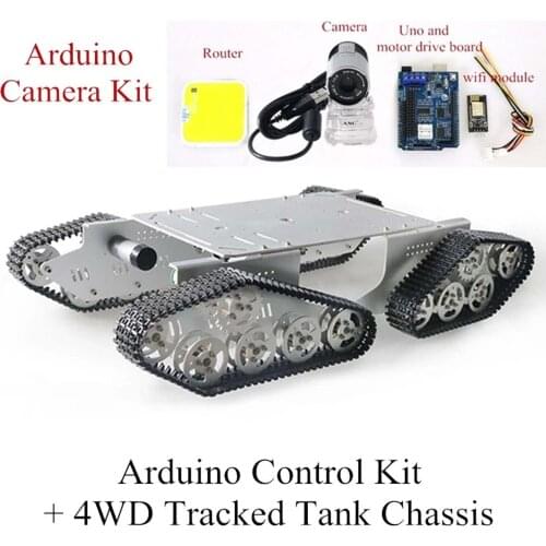 WIFI Video Remote Control Big 4WD Metal Tank Chassis RC Tracked Chain Vehicle Mobile Platform T900 Crawler DIY RC Toy kit