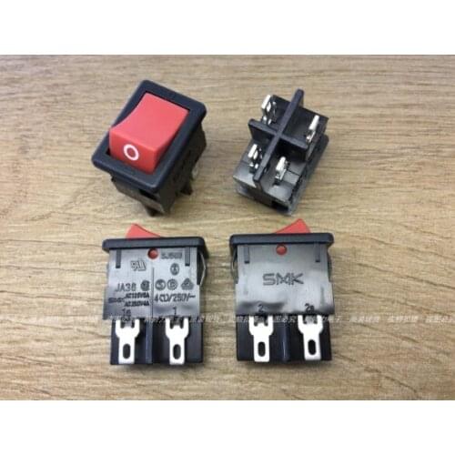 [VK] JAPAN RED SMK JA36 2 gear type switch 4 pin button double knife switch 6A 125VAC 4A 250VAC ON-OFF Toggle switch