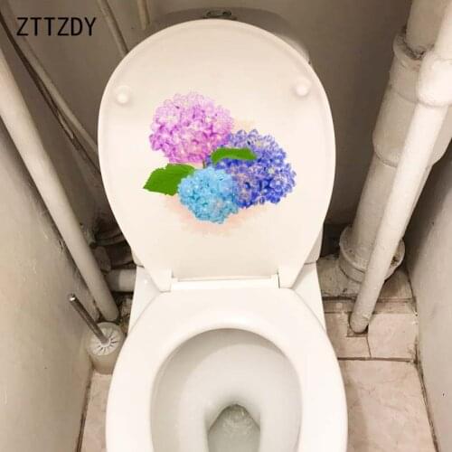 ZTTZDY 23.5*22.7CM Hand Drawn Hydrangea Flower Home Wall Stickers Mural Toilet Decor Decals T2-0431