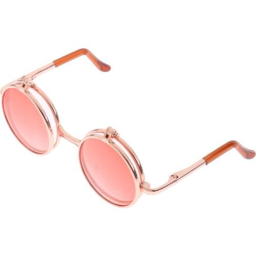 1/6 BJD Copper Double Fold Sunglasses Round Glasses for Blythe 12inch Doll