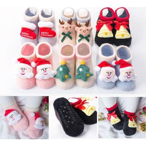 1 Pair baby Kids socks Casual winter Christmas Socks Davids deer Socks Cotton Cartoon Keep Warm girls boys Socks Christmas Gift