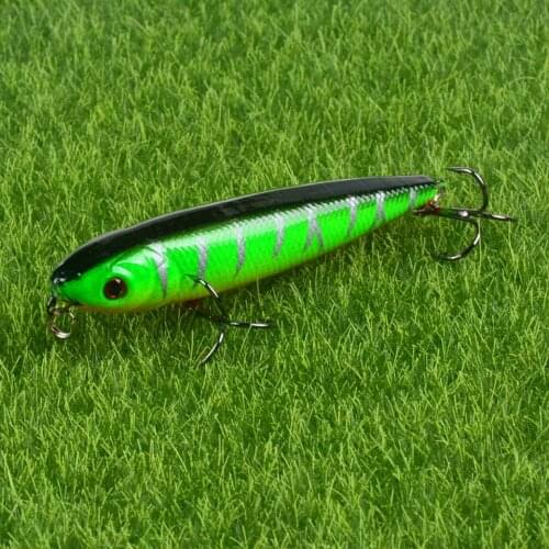 1pc plastic pencil fishing lures 8cm/8.4g topwater carp killer artificial bait 3d eyes wobblers Fishing Tackle