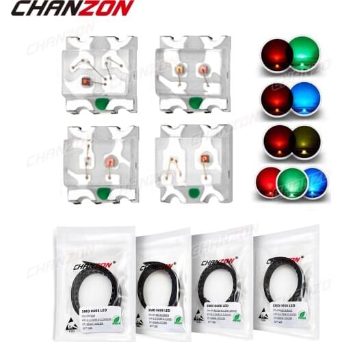 100pcs 0603 (0606) SMD LED Emitting Diode Lamp Chip Light Beads Red Green Yellow Blue Bicolor Common Anode Micro PCB Circuit SMT