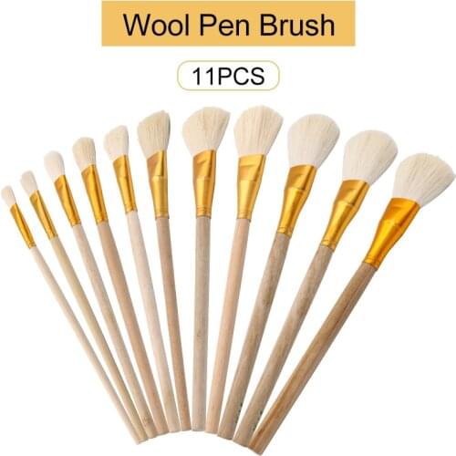 11pcs Wool Pen Brush Smooth and Soft Gold Leafing Pen Good Tool for Gilding Leaves Brushes,Different Size