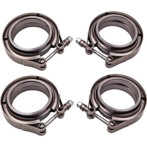 2.5 inch 4PCS V Band Clamp + 8x Flanges Turbo charger Down pipe DownPipes