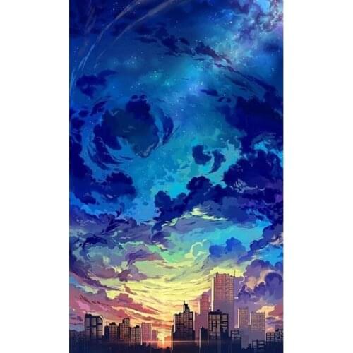 Diamond Painting City Night Scenery Full Square Diamond Embroidery Building Landscape Rhinestone Mosaic Wall Decor